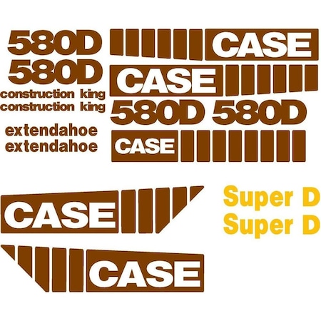 Aftermarket New Fits Case 580 Super D Construction King Extendahoe 580SD Backhoe Decal Set DECALSET580SD